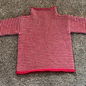 NWOT Babaa jumper no6 striped wool sweater in ruby/natural